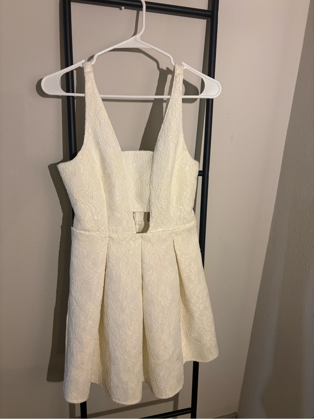 Topshop Cream Lace Mini Dress With Cutouts - Nwt, Us Size 6